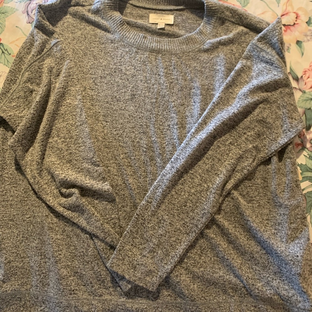 Lucky Brand Women’s Heather Gray Crewneck Sweater Size X-Large